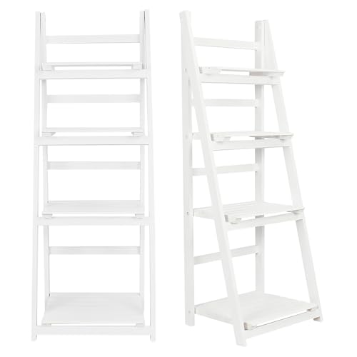 Pretfy 4 -Stufe Ladder Regal Display Einheit Home Bücherregal Ständer Plant Blumenlagerstange - Faltbar und Robust (#3) von Pretfy