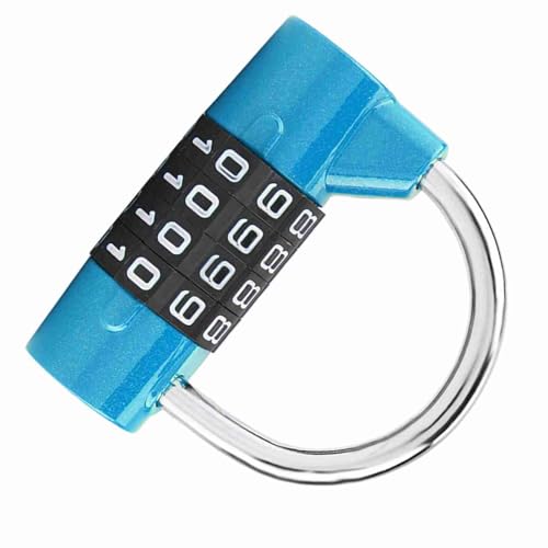 Pretfy 4 -stellige Kombination vor Dem Vorhängeschloss, Sicherheitsschloss für Zinklegierung für Gepäck, Fitnessstudio -Schließfach, Toolbox Schwarz (Blau) von Pretfy