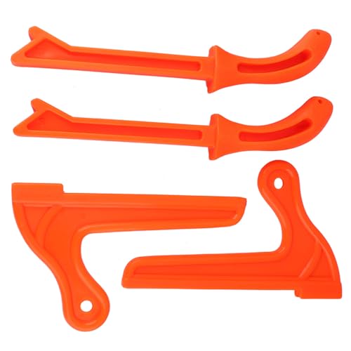 Pretfy 4pcs Sicherheit Kunststoff Holzbearbeitungsschützer Handsägenschubstangen Werkzeug für Schreinerei (Orange) von Pretfy