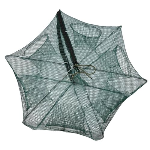 Pretfy 6/12 Löcher Automatisches Fischereinetz, Nylonfaltbare Garnelen -Käfig -Krabben Fisch Falle Guss (6 Löcher) von Pretfy