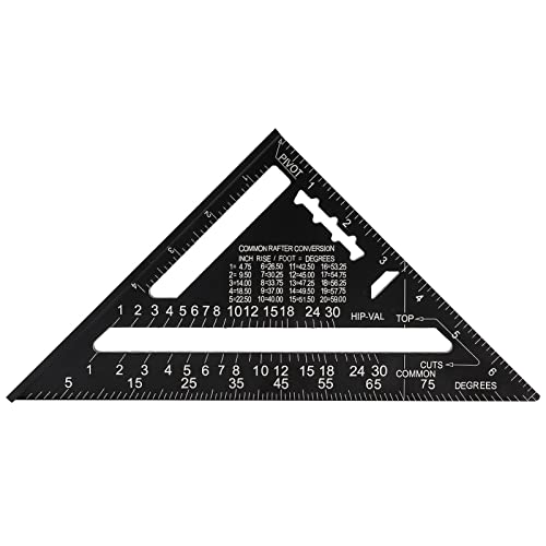 Pretfy 7 Zoll Metrische Aluminiumlegierung Schwarzer Oxidationsdachdreieck -Winkel Layout -Layout Leitfaden (UK Standard) von Pretfy