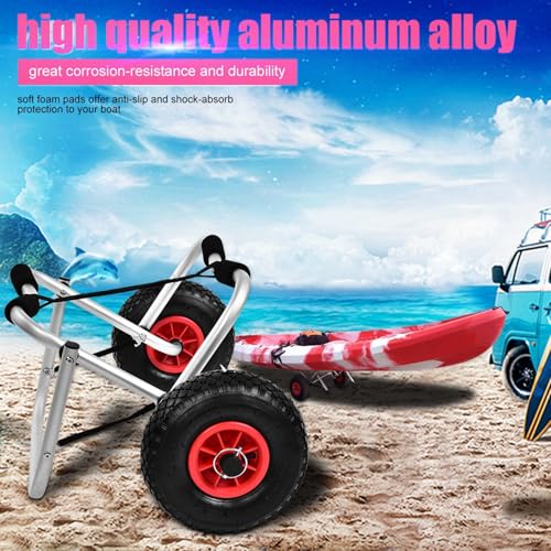 Pretfy Aluminiumlegierung Kajak Superior Kit Water Water Cart Transport Trolley für Carrier -Kanu -Enthusiasten Verbesserte Leistung und Haltbarkeit von Pretfy