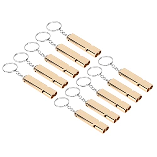 Pretfy Aluminiumlegierung Notfall Zuverlässiges System Schwarzes Hochcampingtraining Wanderung Doppelte Hunde Im Freien Laute Röhrchen Überleben Boot Frequenz - Professionelle Klasse So (Gold) von Pretfy
