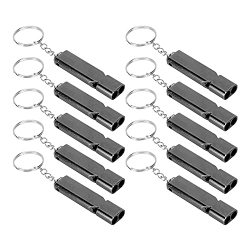 Pretfy Aluminiumlegierung Notfall Zuverlässiges System Schwarzes Hochcampingtraining Wanderung Doppelte Hunde Im Freien Laute Röhrchen Überleben Boot Frequenz - Professionelle Klasse So (Schwarz) von Pretfy
