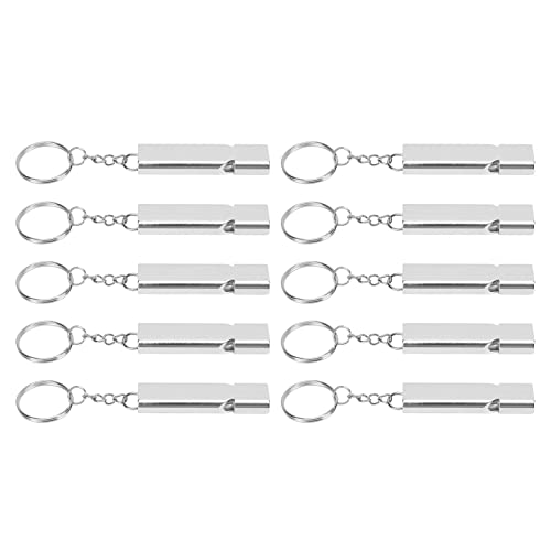 Pretfy Aluminiumlegierung Notfall Zuverlässiges System Schwarzes Hochcampingtraining Wanderung Doppelte Hunde Im Freien Laute Röhrchen Überleben Boot Frequenz - Professionelle Klasse So (Silber) von Pretfy