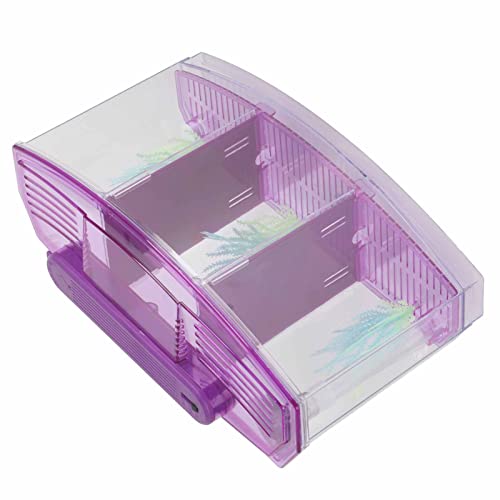 Pretfy Aquarium Fischtank Führte Acryl DREI Abteilungen Zum Züchtung von Isolationsbox für Kleine Fische mit Filtration und Leuchtenden Gräsern (Lila) von Pretfy