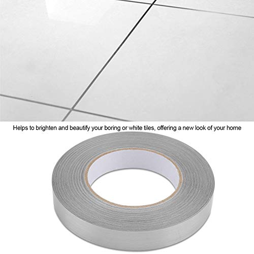 Pretfy Bodenspaltlinie Robuster Ausrüstungsraum Aufkleber Aufkleber mit Lookentfernung Haustierkleberdekoration für Fliesen Selbst (2 cm x 50 Meter (Silber)) von Pretfy