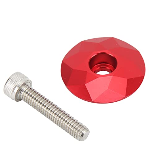Pretfy CANSUCC -Aluminium -Legierungsrad Bike Stamm obere Abdeckung, Druckbeständige Headset Kappe mit Schraube Zum Radfahren (Rot) von Pretfy