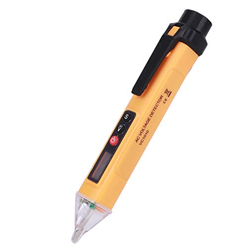 Pretfy Digitaler Nicht Kontakter Strömungsspannungsdetektor-Test-Stiftmessungsinstrument AC12-1000V (Gelb + schwarz) von Pretfy