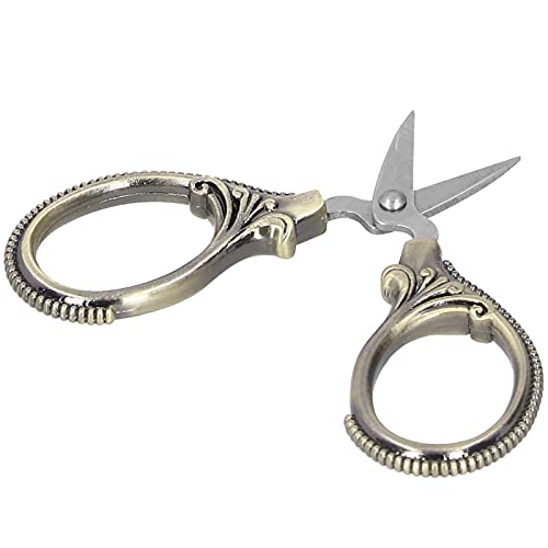 Pretfy Edelstahl Nähen Kompaktes Teil Bequem Kleiner Tragbar für Gewinde Handwerk Stickereigröße Schneide Verschiedene Scheren Nagel Leicht Retro Robust (Bronze) von Pretfy