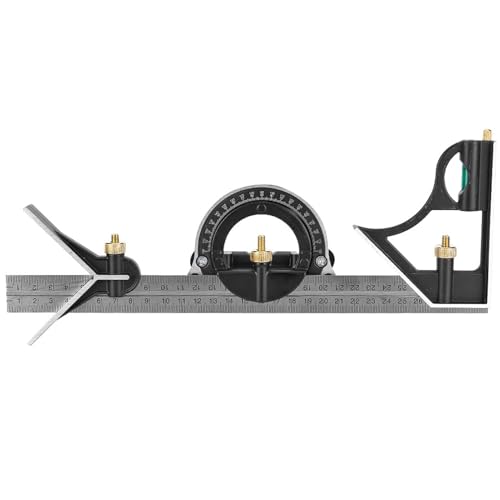 Pretfy Edelstahlwinkel Lineal 0-180 ° Kombination Square 0.01 Protractor Messwerkzeug Pretfy Edelstahlwinkel Lineal 0-180 ° Kombination Square 0.01 Protractor Messwerkzeug von Pretfy