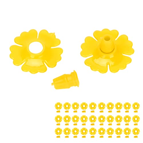 Pretfy Feeder-Blumen Hochleistungssystem Hanges Ersatzanschluss Set Teile Garten Fütterung 30 Zubehör Ports-Universelle Einrichtung, Langlebiger (Gelb) von Pretfy