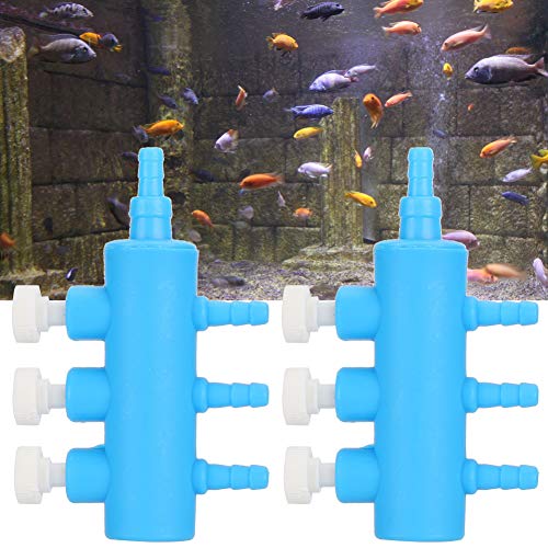 Pretfy Fischtankluft Universal Accessoire Splitter Distributor Pumpe Blau Plastik 2 PCS Adapter Aquarium Sauerstoffweiß - Essentielles Ersatzteil (Eine Minute DREI) von Pretfy