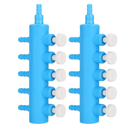 Pretfy Fischtankluft Universal Accessoire Splitter Distributor Pumpe Blau Plastik 2 PCS Adapter Aquarium Sauerstoffweiß - Essentielles Ersatzteil (Eine Minute fünf) von Pretfy