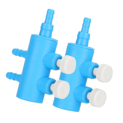 Pretfy Fischtankluft Universal Accessoire Splitter Distributor Pumpe Blau Plastik 2 PCS Adapter Aquarium Sauerstoffweiß - Essentielles Ersatzteil (Eins bis Zwei) von Pretfy