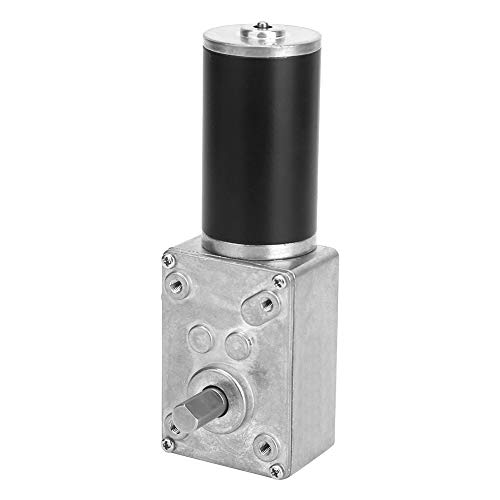 Pretfy Hochtorsionsgeschwindigkeit Reduzieren Elektrikgetriebe Motor, Reversibler Wurmgetriebemotor, 8 Mm Welle 24 V (130 U/min) von Pretfy