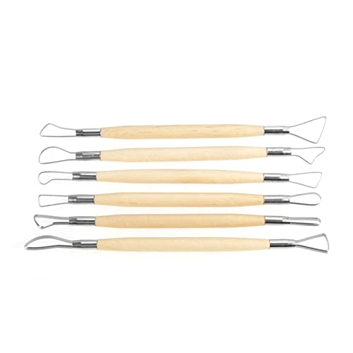 Pretfy Holzgriff Schnitzerset für Keramik, Schmuck, Wachskulption, 6PCS Doppelende Töpfermodellierungskit Pretfy Holzgriff Schnitzerset für Keramik, Schmuck, Wachskulption, 6PCS Doppelende Töpfermodellierungskit von Pretfy