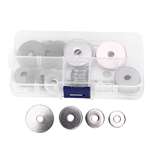 Pretfy Madduard Waschmaschine Sortiment Kit, 40pcs 304 Edelstahl M6 Waschmaschinen in 4 Größen für Autos & Marines von Pretfy