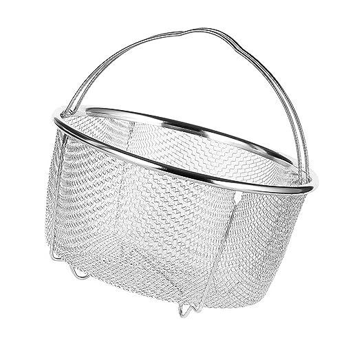 Pretfy Mesh Dampfkorb überlegener Modul Pot Net Griff Griffe Edelstahl Bequemes Stahlfestes Werkzeug (18 cm) von Pretfy