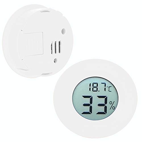 Pretfy Mini Circular Eingebettete Digitale LCD -Thermometer -Hygrometer Luftfeuchtigkeitstemperaturmesser Innenräume (Weiß) von Pretfy