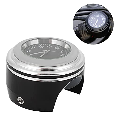 Pretfy Motorrad -Lenkerquarzuhr, Lenkermontage, Verbessert die Motorradästhetik und -funktionalität. (Schwarzes Zifferblatt mit weißem Gesicht) von Pretfy