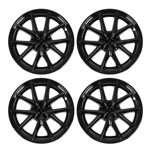 Pretfy Rad Hub Set, 18-Zoll- Black Rim Cover, Fit für 2017-2024, Verbessert die Ästhetik von Pretfy