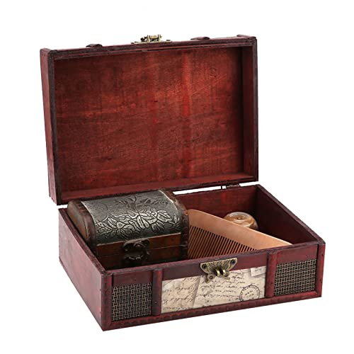 Pretfy Vintage -Holzspeicher Zuverlässiger Baugruppen Bücher Stil Schmuck Bibel Box Größe Materialdokumente für den Organisator - Essentialer Ersatzteil (#3) von Pretfy