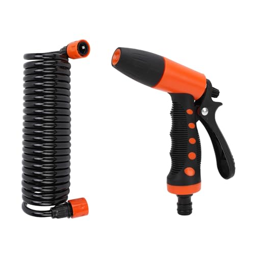 Pretfy Wascht Kit 0-8BAR Hochdruckverstellbare Düse, Bequemes Grip-Hosecoil-System für CAR RV Yacht Deck von Pretfy