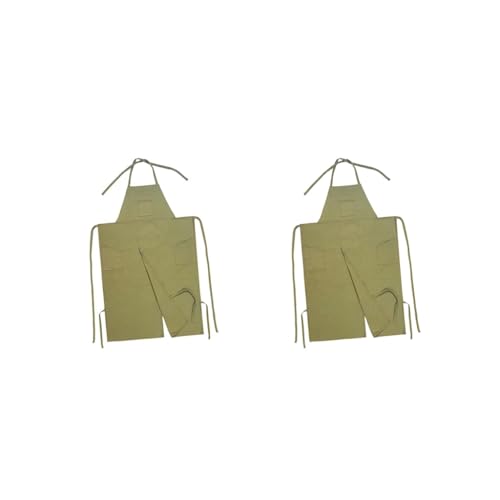 Prettiee Töpferschürze, verstellbar, Malschürze, Kochschürze für Grillen, Backen, Restaurant (2er-Set (grün)) von Prettiee