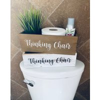 Toilettenpapierhalter Denken Stuhl Rustikales Bauernhaus Badezimmer Dekor von PrettyCreativeMama