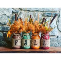 Handgefertigte Herbst Einmachglas Dekoration Rustikales Bauernhaus Set von PrettyCreativeMama