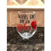 Lehrer Wertschätzung Stemless Weinglas Apple Design, 16 Oz Lehrer Wertschätzung Stemless Weinglas Apple Design, 16 Oz von PrettyCreativeMama