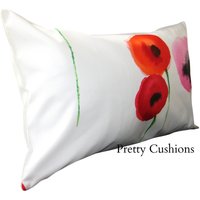 Sanderson Mohnblumen Rot & Smaragd Bolster Kissenbezug von PrettyCushionsUK