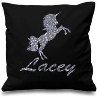 Personalisiertes Einhorn Dein Name Glitzer Design Kissenhülle von PrettyLittleCustoms1