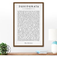 Desiderata Gerahmte Wandkunst | Druck Gedicht Max Ehrmann von PrettyPerfectStudio