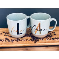 Personalisierte Tasse | Keramik Kaffeebecher Mit Namen Geschenk Geburtstag Getöpfert Skandinavisch Steingut Becher von PrettyPetiteBoxes