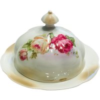 Porzellan Rosa Rosen Butterdose Deutschland Kitchen Ware Tableware Dinner Vintage von PrettyPinkAddiction