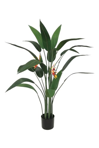 Strelitzie Kunstpflanze 110cm - Große künstliche Pflanzen - 80 cm Durchmesser künstliche Pflanze - Paradiesvogelblume von PrettyPlants