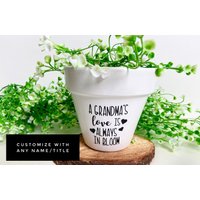 10cm Mutter/Vater Geschenk Für Großmutter - Liebe Ist Immer in Blüte Mama Oma Nana Bauernhaus Blumentopf Pflanzgefäß Geburtstagsgeschenk von PrettyPoshShoppe