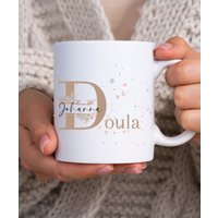 Tasse Geschenk Doula Hebamme Midwife Personalisierte Kaffeetasse Mit Name Beste Herz Danke von PrettyPrintyLilli