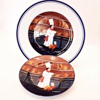 Les Chefs Dinner Salat Platte Set Hahn Design China Guy Buffet William Sonoma von PrettyVintageDesires