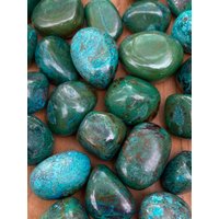 Großer Chrysokoll Trommelstein Aaa+ Gelassenheit/Ruhe Stärke von Prettyearthcrystals