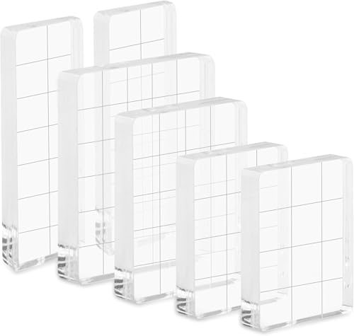 6-teiliger Acryl-Stempelblock, durchsichtiger Acrylblock zum Stempeln, dekorativer Stempelblock für Heimwerkerarbeiten, Stempelblock für Scrapbooking, Basteln, durchsichtiges Stempelblock-Werkzeug von Pretwad