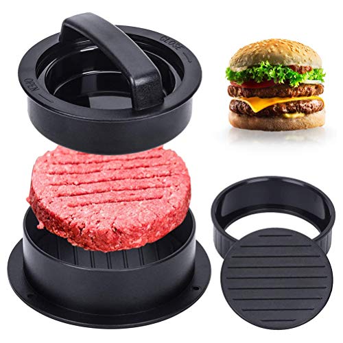 Prevessel 3 in 1 Hamburger Patty Maker, Hamburgerpresse, Antihaft, gefüllte Burgerpresse Set, Werkzeug, Hamburger Patty Formen Burger Pattie Presse für Burger,Veggie Burger,Frikadellen,Pattie von Prevessel