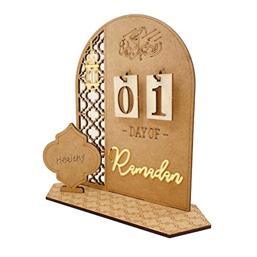 Ramadan Kalender, Eid Mubarak Dekoration DIY Ramadan aus Holz Countdown-kalender Ornament Gebet Ramadan Mubarak Deko Wohnzimmer Ramadan Geschenke für Kinder von Prevessel