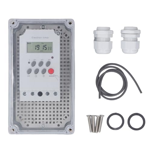 Schwimmbadpumpen-Timer, Digitale Timer-Box, Poolpumpe, wasserdichte Digitale Timer-Box, Programmierbarer Zeitsteuerungsschalter Heizung, Spa-Motor (Wechselstrom .220V) von Prevessel