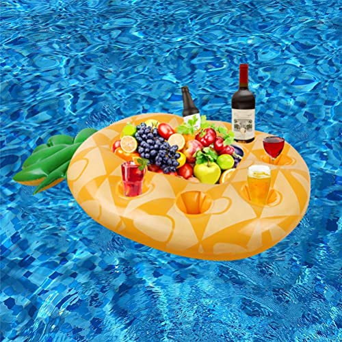 Schwimmender Getränkehalter für Whirlpool, aufblasbare Pool-Getränkehalter, PVC, Cartoon-Avocado-Ananas, Multi-Löcher, Getränke-Schwimmer, aufblasbarer Becher-Untersetzer, schwimmendes Tablett für von Prevessel