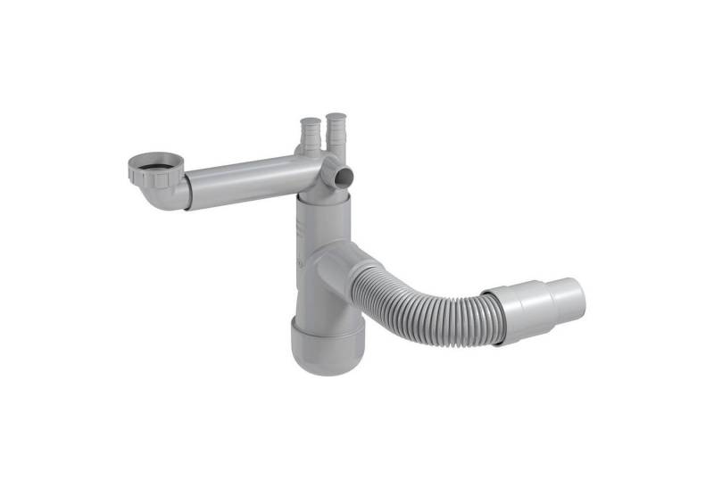 Prevex Siphon FL1-N2NF4-007, (1-tlg), PREVEX Flexloc Universal-Platzspar-Siphon für Küchenspüle von Prevex