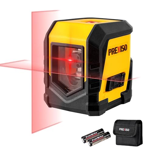 PREXISO Kreuzlinienlaser, Selbstnivellierender Linienlaser mit Rotem Laser, Inklusive 2 AA Alkaline Batterien, Vielseitig Einsetzbar als Laser Wasserwaage für Baustellen, Heimwerkerprojekte und Mehr von Prexiso