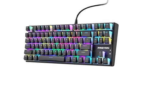 PREYON Brown Blitz Claw Gaming Tastatur - Beleuchtete Verkabelte Mechanische Tastatur - Voll Anti-Ghosting - Halbtransparente Tasten PREYON Brown Blitz Claw Gaming Tastatur - Beleuchtete Verkabelte Mechanische Tastatur - Voll Anti-Ghosting - Halbtransparente Tasten von PREYON